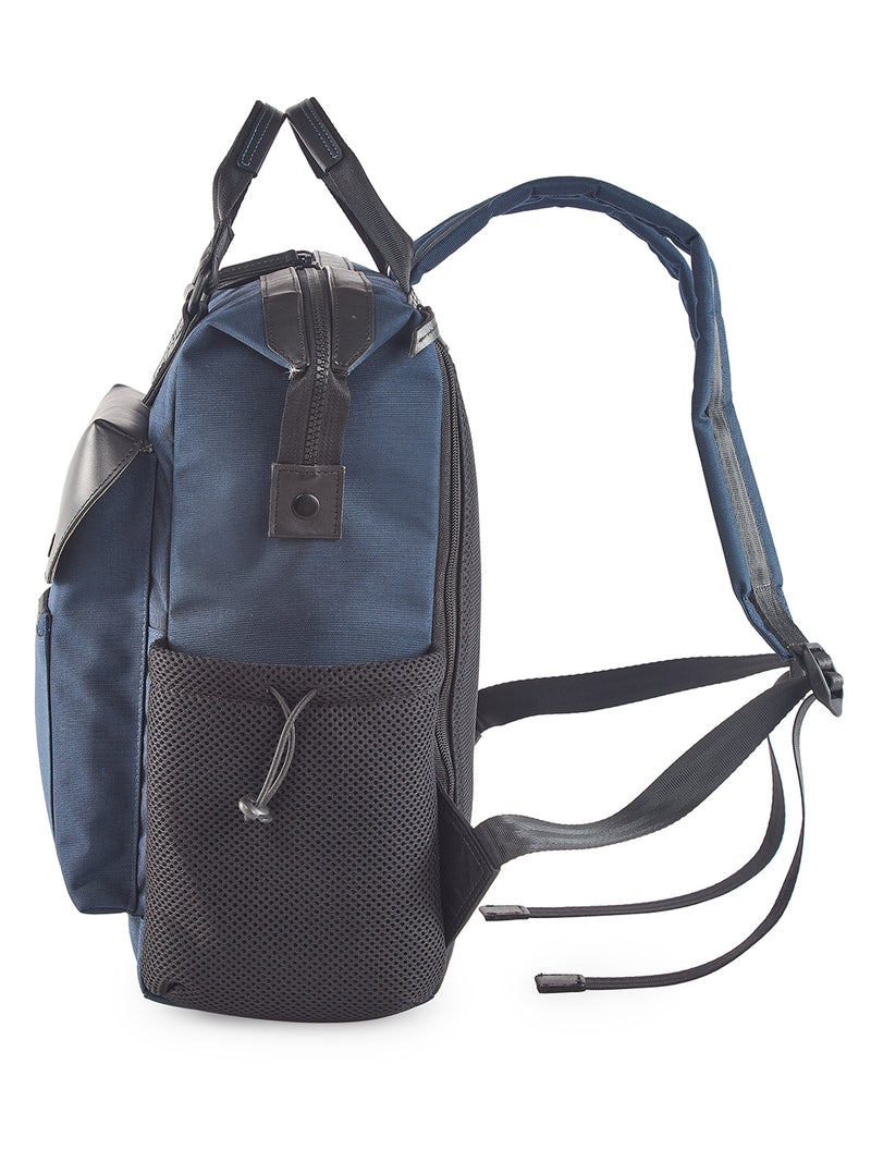 ERIK: Water Resistant Cordura Unisex Laptop Backpack with Genuine Leather Details